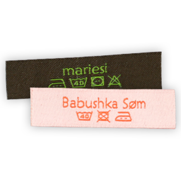 Woven Laundry Labels with Text & Symbols